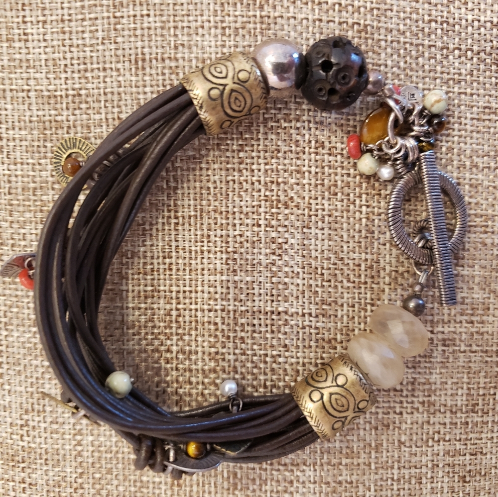 Silpada Brown Leather Bracelet, 7 1/2 inches